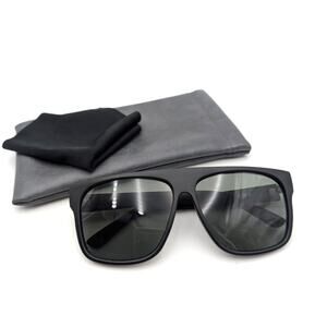 Aire Unisex Eris Steel Square Sunglasses Black Frame with Green Mono Lens
